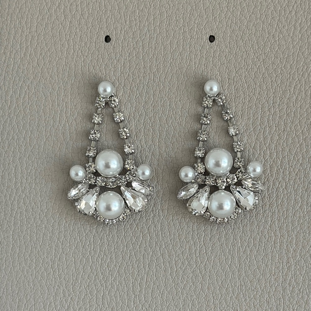 New! Pearl and Rhinestone Earrings